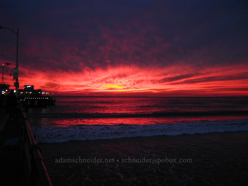 wildly-colored sunset [Santa Monica Pier, Santa Monica, Los Angeles County, California]