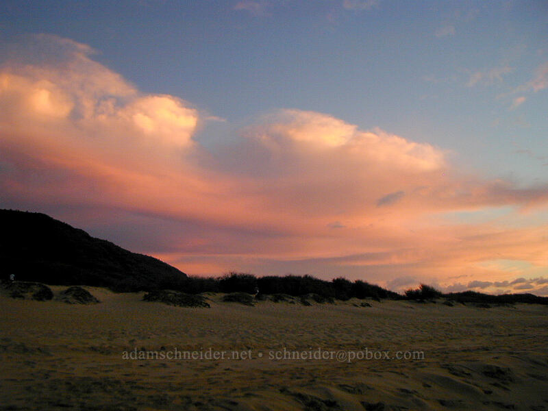 sunset over the dunes [Polihale Beach, Polihale State Park, Kaua'i, Hawaii]