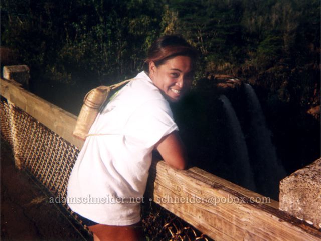 Ana Liza at Wailua Falls. , Kaua'i