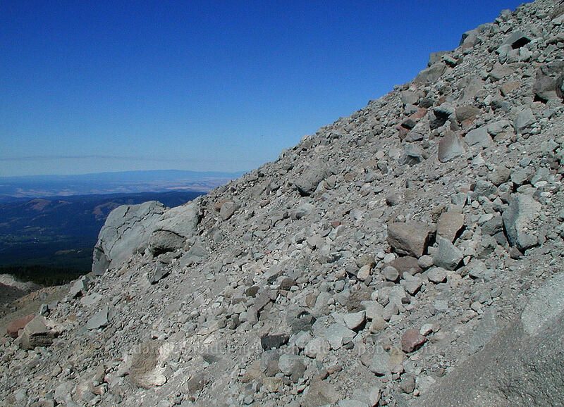 a steep slope that I shouldn't have descended [Eliot Glacier moraine, Mt. Hood Wilderness, Hood River County, Oregon]