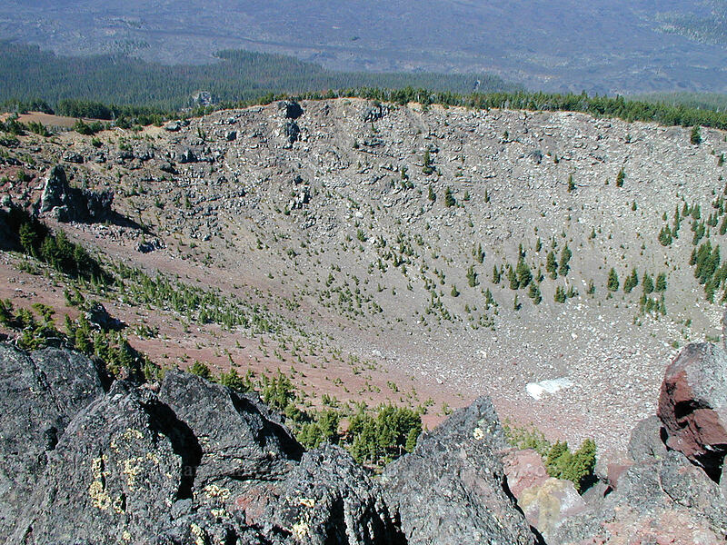 crater-like cirque [Black Crater summit, Three Sisters Wilderness, Deschutes County, Oregon]