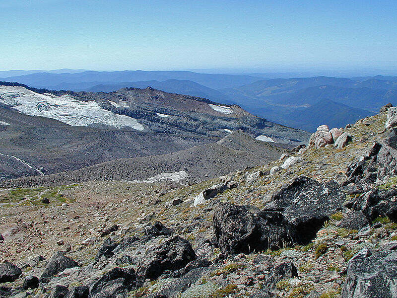 view to the northwest [Bottom of Barrett Spur, Mt. Hood Wilderness, Hood River County, Oregon]