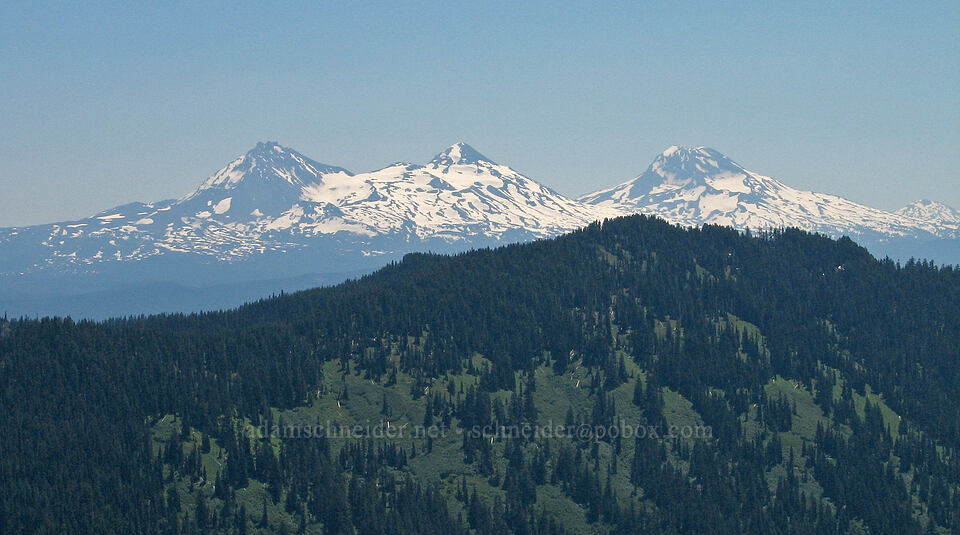 Three Sisters [summit of Cone Peak, Willamette National Forest, Linn County, Oregon]