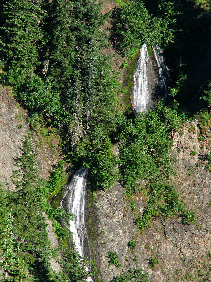 waterfalls at the head of Muddy Fork [Bald Mountain Ridge, Mt. Hood Wilderness, Hood River County, Oregon]