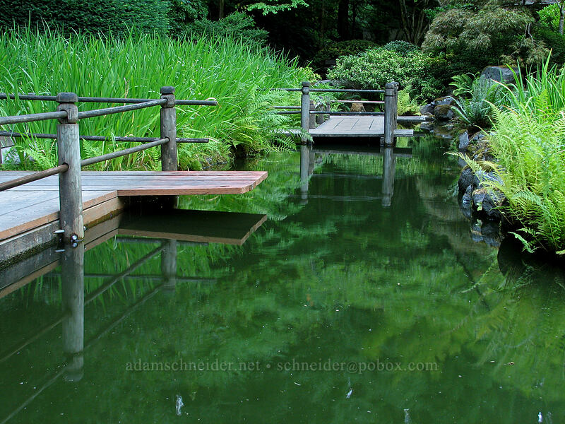 walkways above the pond [Portland Japanese Garden, Portland, Multnomah County, Oregon]