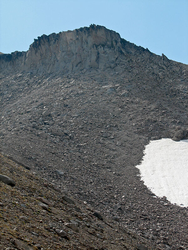 crag that blocks the trail [near Langille Crags, Mt. Hood Wilderness, Hood River County, Oregon]