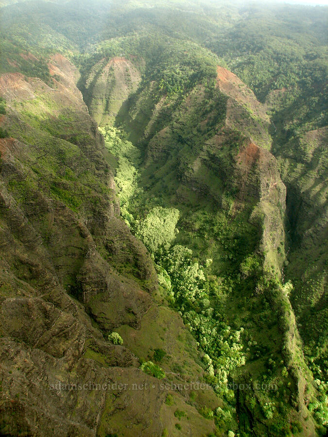 Kauhao Valley & Kopakapa Ridge [airplane tour, Kaua'i, Hawaii]