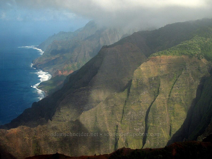 Nu'alolo Valley & Na Pali Coast [airplane tour, Kaua'i, Hawaii]