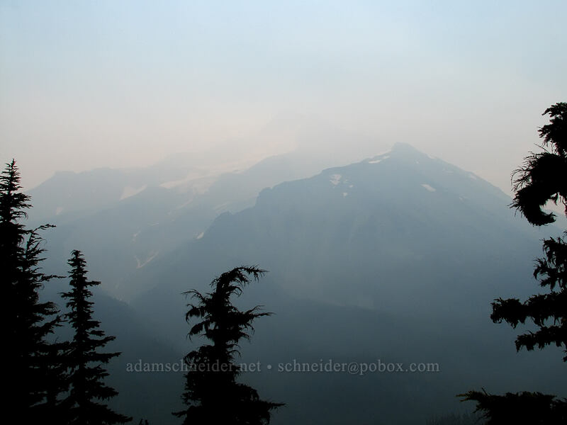 Mount Jefferson, obscured by smoke [Whitewater Trail, Mt. Jefferson Wilderness, Marion County, Oregon]