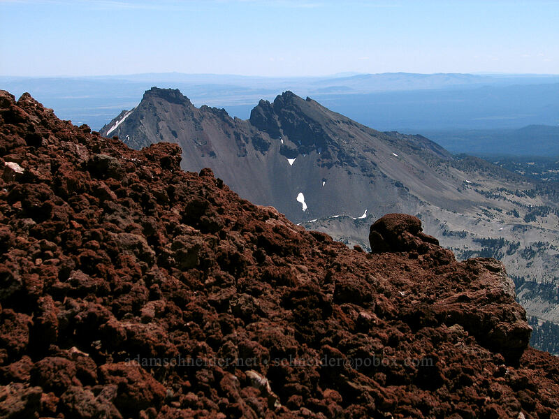 red cinders & Broken Top [South Sister Trail, Three Sisters Wilderness, Lane County, Oregon]