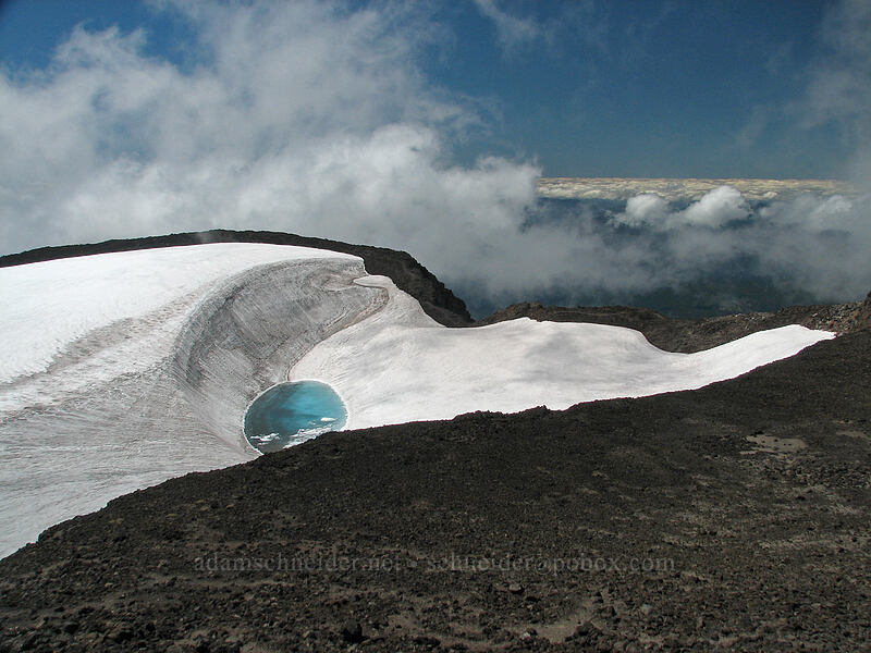 snow-filled crater [South Sister summit, Three Sisters Wilderness, Lane County, Oregon]