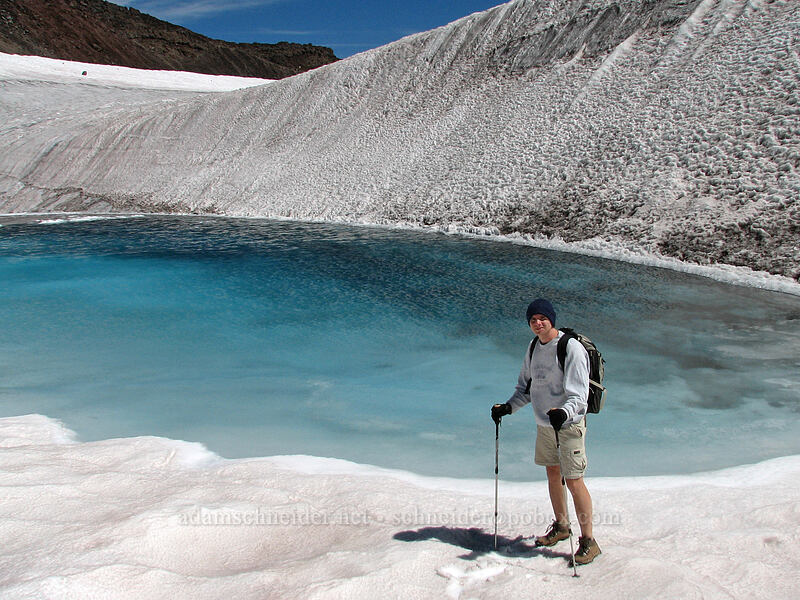 Adam at Teardrop Pool [South Sister crater, Three Sisters Wilderness, Lane County, Oregon]