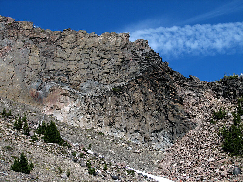 folded rock [South Sister Trail, Three Sisters Wilderness, Deschutes County, Oregon]