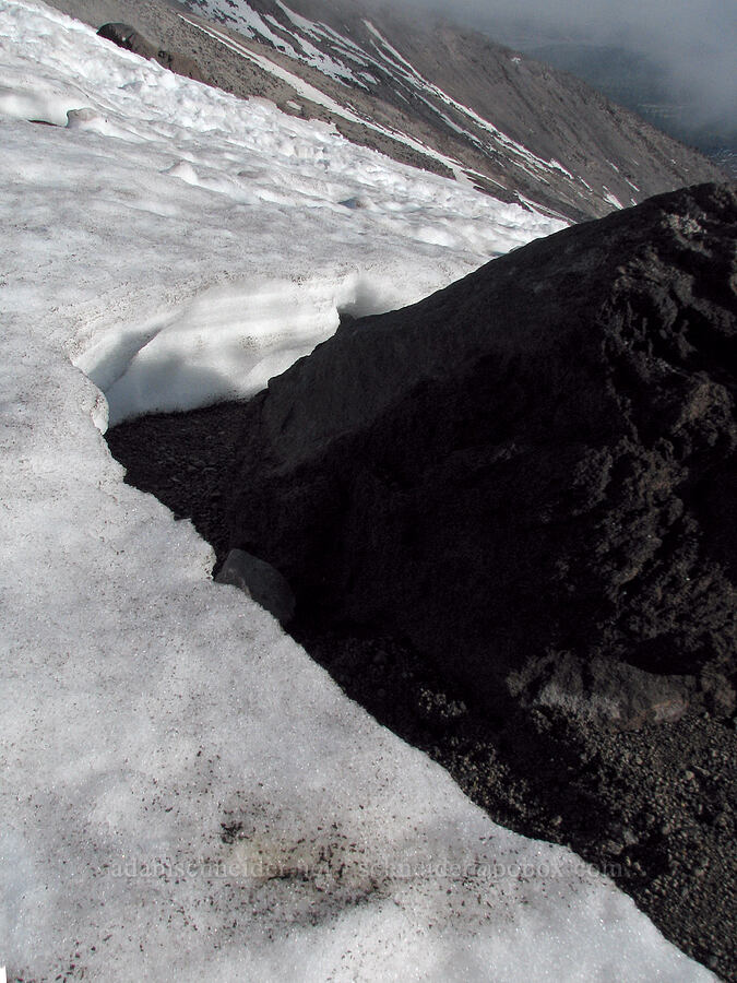 rocks and snow [Monitor Ridge, Mt. St. Helens National Volcanic Monument, Skamania County, Washington]
