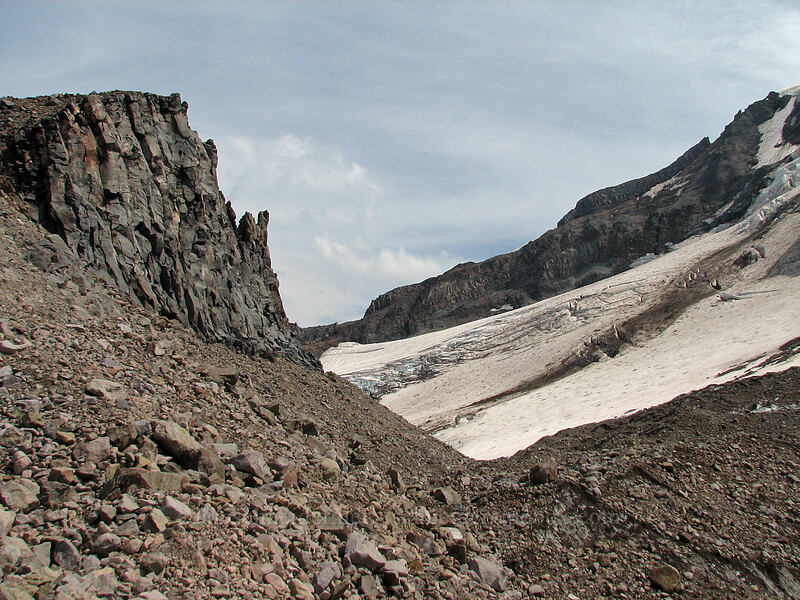 cliffs at the end of Barrett Spur [Ladd Glacier, Mt. Hood Wilderness, Hood River, Oregon]