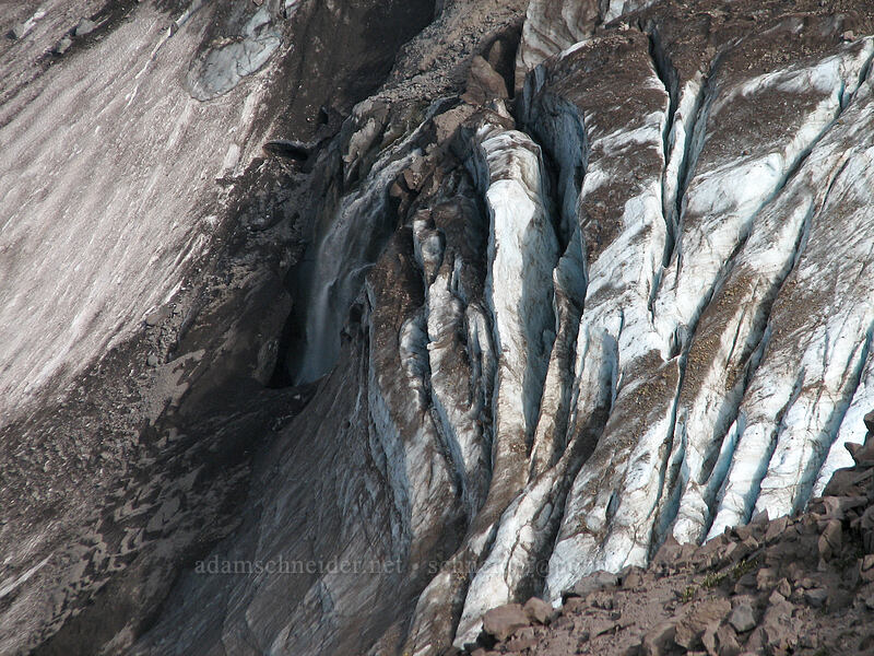crevasses on a glacier [Barrett Spur, Mt. Hood Wilderness, Hood River, Oregon]