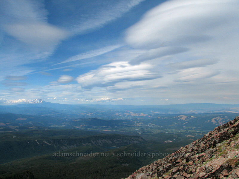 Mount Adams & lenticular clouds [north end of Barrett Spur, Mt. Hood Wilderness, Hood River, Oregon]