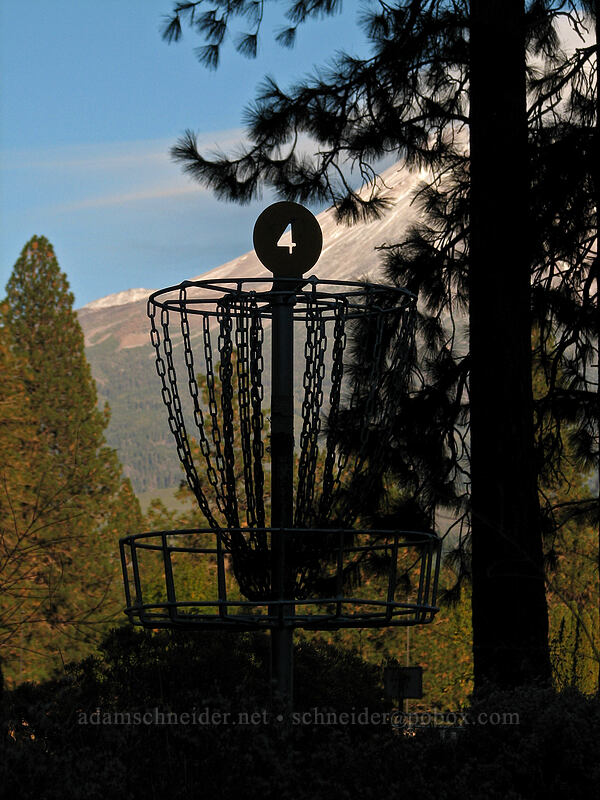 disc golf basket [College of the Siskiyous, Weed, Siskiyou County, California]