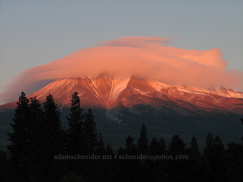 lenticular clouds over Mt. Shasta [South Weed Blvd., Weed, Siskiyou County, California]