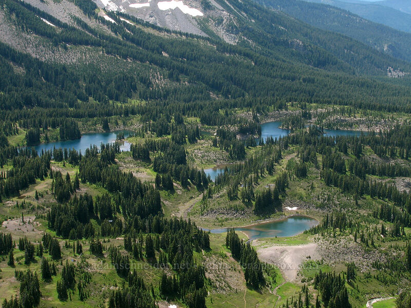 Scout Lake, Bays Lake, Rock Lake, & Park Lake [Park Butte, Mt. Jefferson Wilderness, Marion County, Oregon]