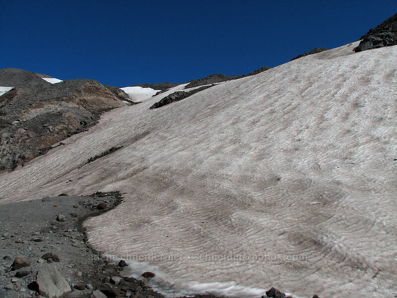 snowfield to be climbed [west rim of Zigzag Canyon, Mt. Hood Wilderness, Clackamas County, Oregon]
