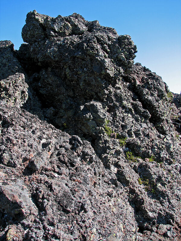 Lemei Rock's lumpy but solid volcanic rock [Lemei Rock, Indian Heaven Wilderness, Skamania County, Washington]