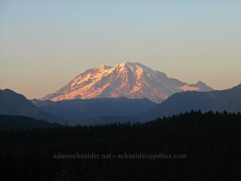 Mount Rainier at sunset [Forest Road 25, Gifford Pinchot Nat'l Forest, Lewis County, Washington]