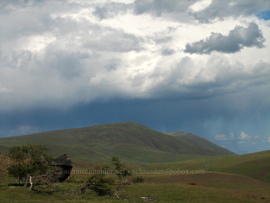 Haystack Butte & rain clouds [Dalles Mountain Road, Klickitat County, Washington]