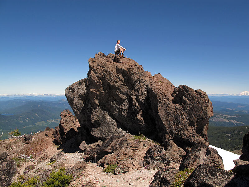 Tracy on Ho Rock [above McNeil Point, Mt. Hood Wilderness, Clackamas County, Oregon]