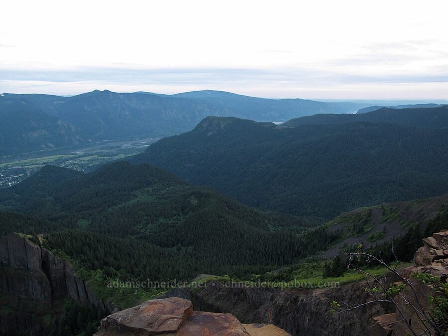view to the west [Table Mountain summit, Table Mountain NRCA, Skamania County, Washington]
