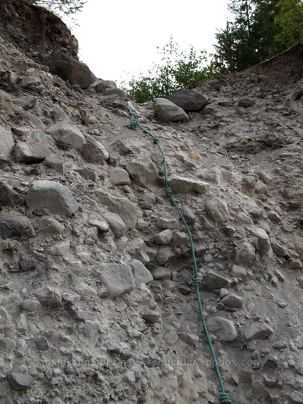 rope on the bank [Smith Creek Trailhead, Mt. St. Helens National Volcanic Monument, Skamania County, Washington]