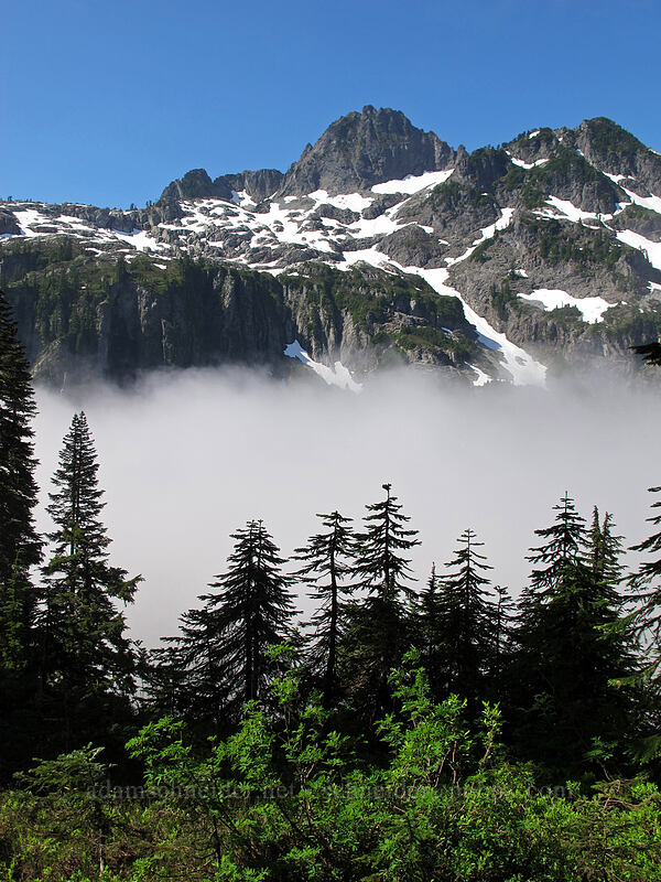 Chair Peak & fog [High Lakes Trail, Alpine Lakes Wilderness, King County, Washington]