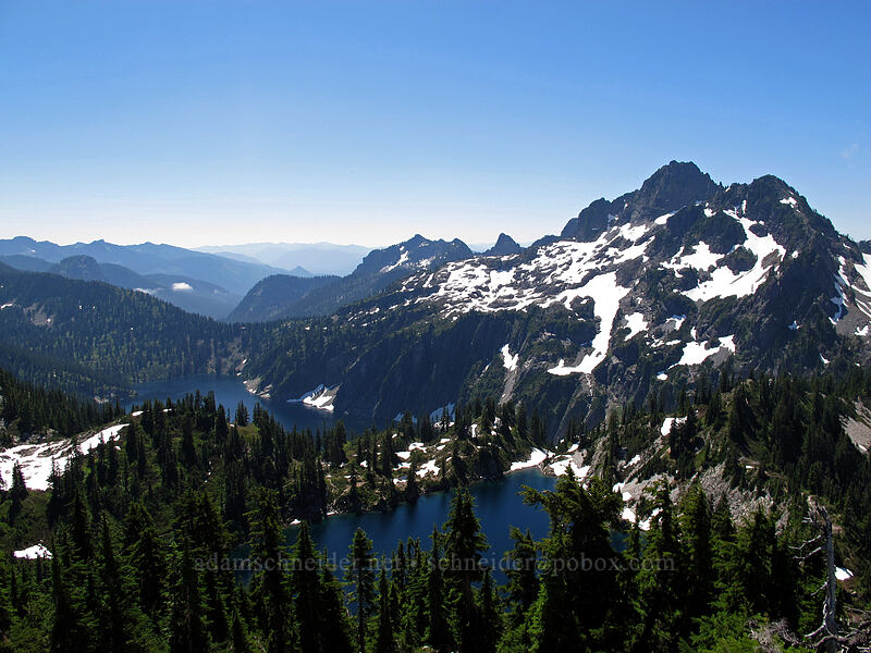 Chair Peak, Gem Lake, & Snow Lake [Wright Mountain, Alpine Lakes Wilderness, King County, Washington]