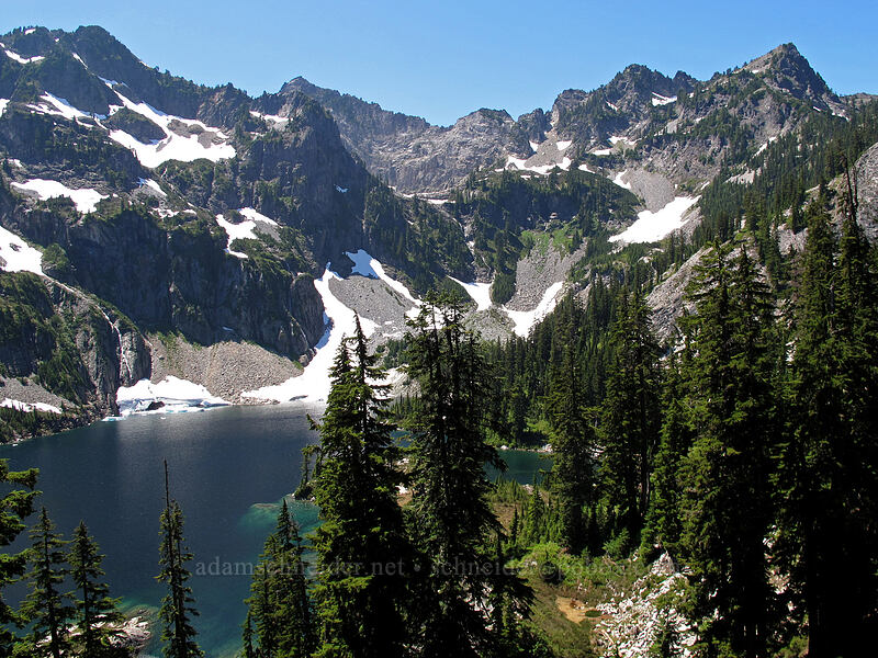 Snow Lake & surrounding peaks [High Lakes Trail, Alpine Lakes Wilderness, King County, Washington]