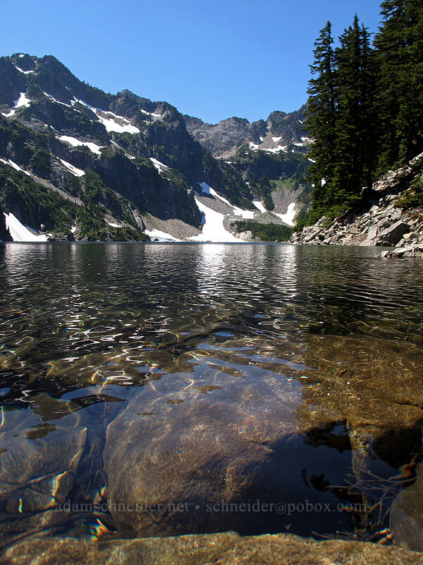 edge of Snow Lake [High Lakes Trail, Alpine Lakes Wilderness, King County, Washington]