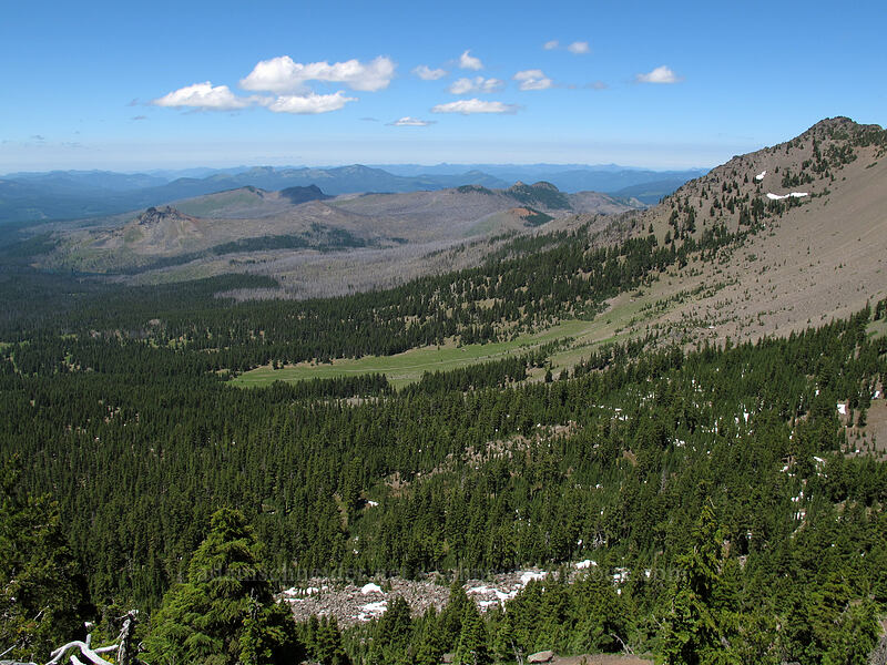view to the northwest [south ridge of Three-Fingered Jack, Mt. Jefferson Wilderness, Jefferson County, Oregon]
