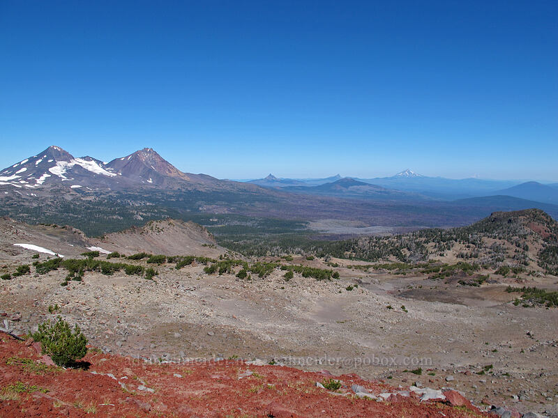 volcanoes to the north [Tam McArthur Rim, Three Sisters Wilderness, Deschutes County, Oregon]