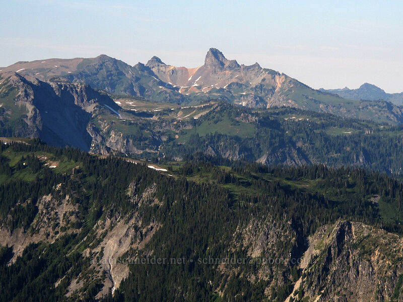 Cowlitz Chimneys [Pinnacle Peak summit, Mount Rainier National Park, Lewis County, Washington]