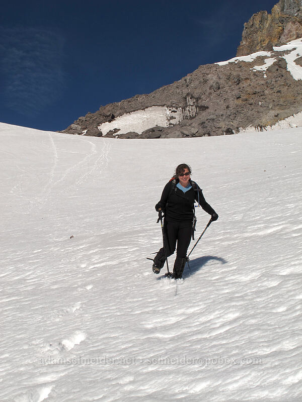 running downhill [Zigzag Glacier, Mt. Hood Wilderness, Clackamas County, Oregon]
