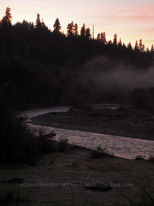 Muddy River at sunrise [Forest Road 25, Gifford Pinchot National Forest, Skamania County, Washington]