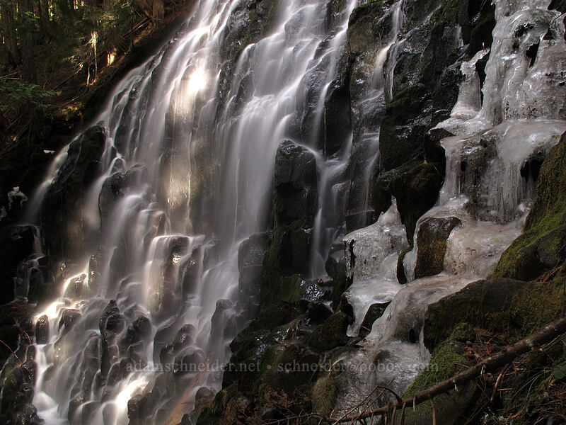 water & ice [Ramona Falls, Mt. Hood Wilderness, Clackamas County, Oregon]