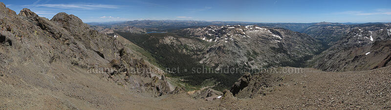 Round Top panorama [Round Top summit, Mokelumne Wilderness, Alpine County, California]