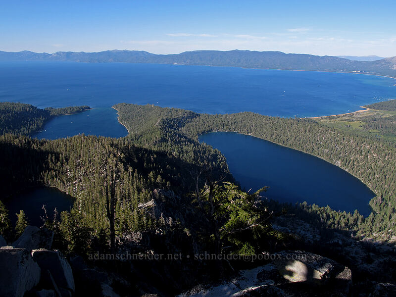 Emerald Bay, Cascade Lake, & Granite Lake [Maggie's Peak South, Desolation Wilderness, El Dorado County, California]