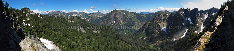 panorama from the Kendall Katwalk [Pacific Crest Trail, Alpine Lakes Wilderness, Kittitas County, Washington]