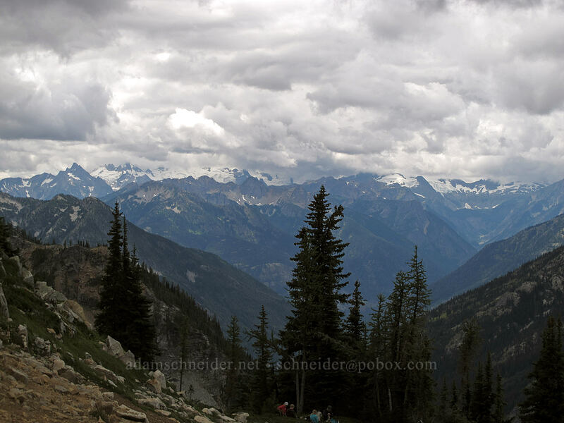 view to the southwest [Maple Pass Trail, North Cascades National Park, Chelan County, Washington]