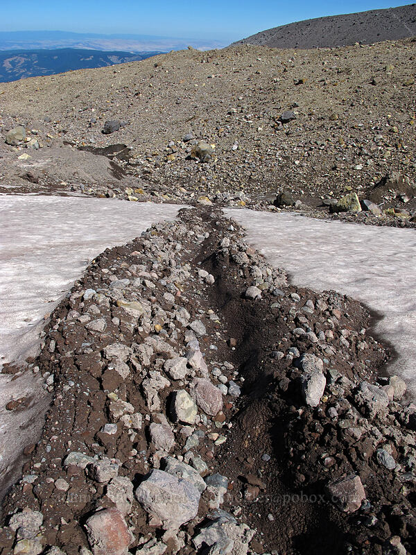 muddy trench [Eliot Glacier, Mt. Hood Wilderness, Hood River County, Oregon]