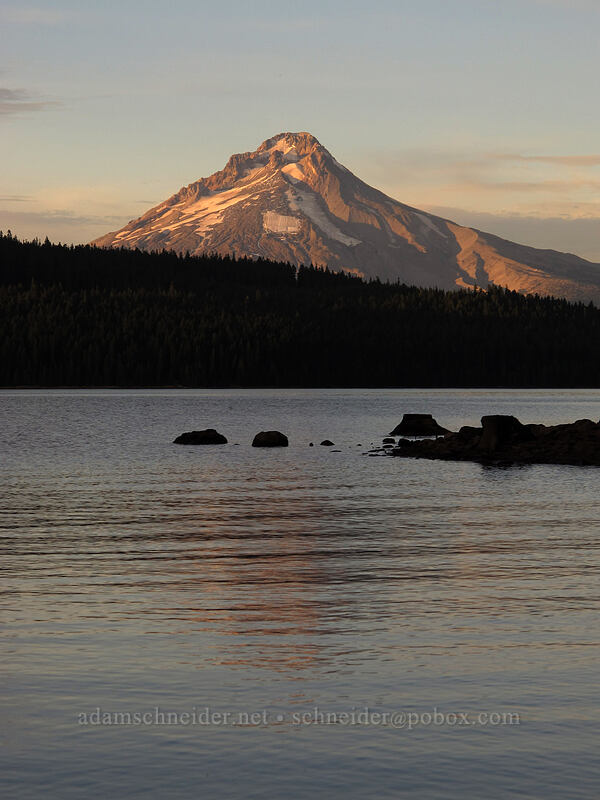 Mt. Hood & Timothy Lake at sunset [Hoodview Campground, Mt. Hood National Forest, Clackamas County, Oregon]