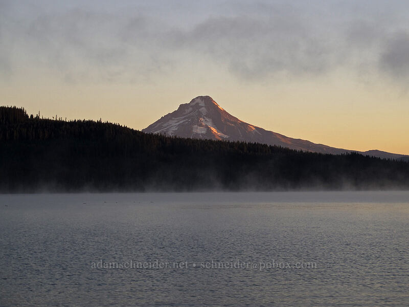 Mt. Hood & Timothy Lake at sunrise [Hoodview Campground, Mt. Hood National Forest, Clackamas County, Oregon]