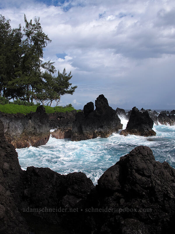 rocks & water [Laupahoehoe Point Beach Park, Laupahoehoe, Big Island, Hawaii]