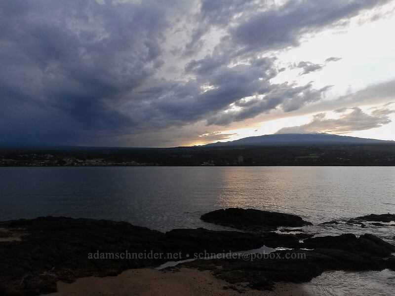 sunset over Mauna Kea [Coconut Island (Moku Ola), Hilo, Big Island, Hawaii]